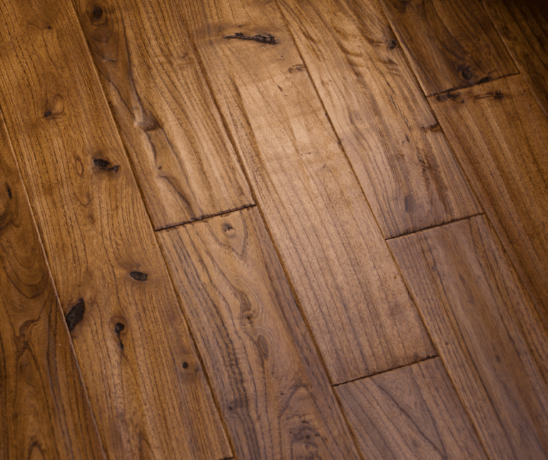 Close-up of elegant natural wood flooring with rich grain patterns